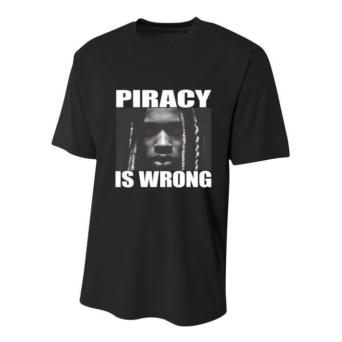 King Von Piracy Is Wrong Anti Piracy Funny Brainrot Meme Youth Performance Sprint T-Shirt
