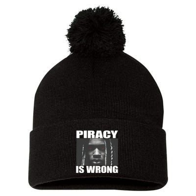 King Von Piracy Is Wrong Anti Piracy Funny Brainrot Meme Pom Pom 12in Knit Beanie