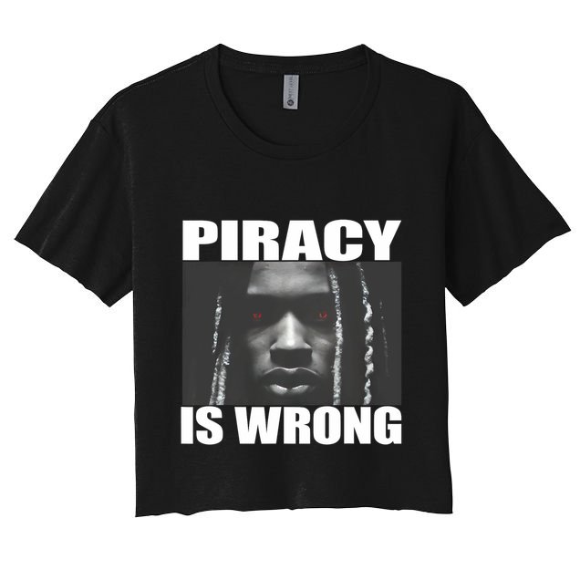 King Von Piracy Is Wrong Anti Piracy Funny Brainrot Meme Crop Top