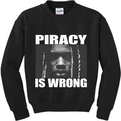 King Von Piracy Is Wrong Anti Piracy Funny Brainrot Meme Kids Sweatshirt