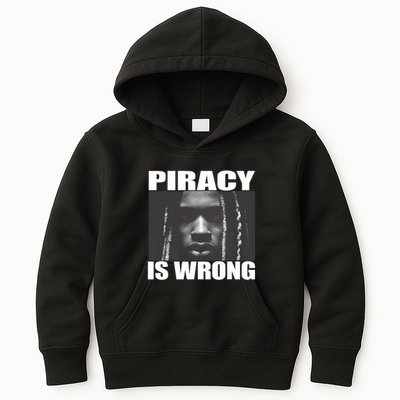 King Von Piracy Is Wrong Anti Piracy Funny Brainrot Meme Kids Hoodie