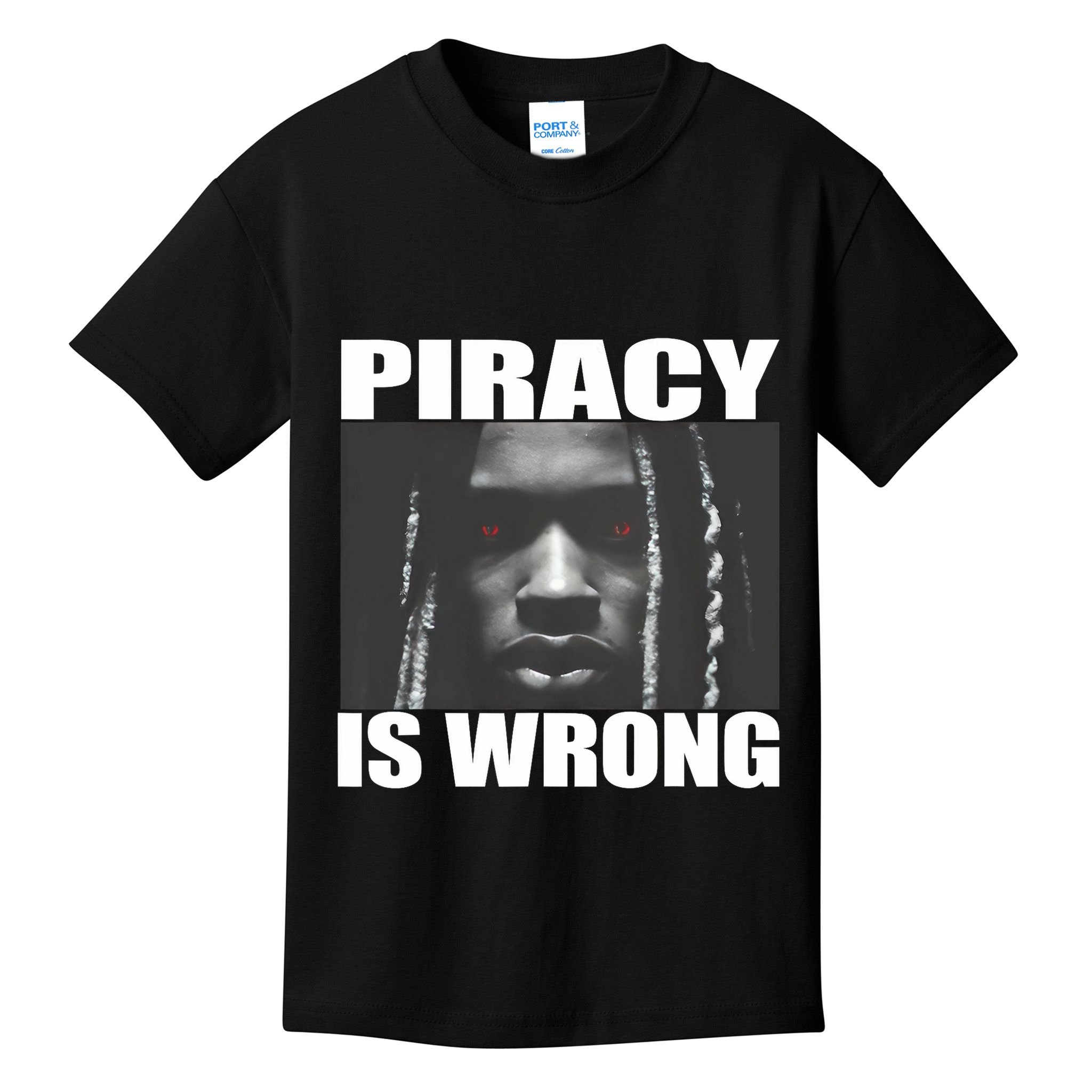 King Von Piracy Is Wrong Anti Piracy Funny Brainrot Meme Kids T-Shirt