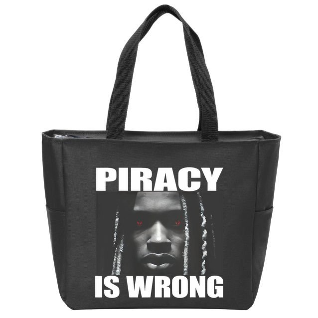 King Von Piracy Is Wrong Anti Piracy Funny Brainrot Meme Zip Tote Bag