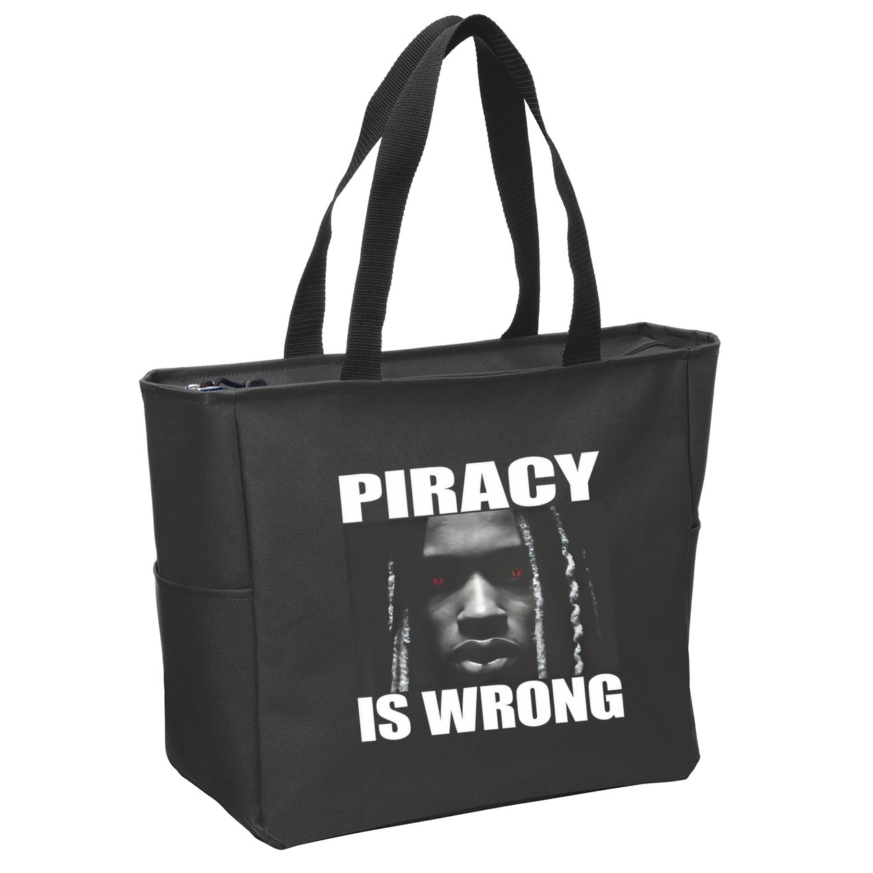King Von Piracy Is Wrong Anti Piracy Funny Brainrot Meme Zip Tote Bag
