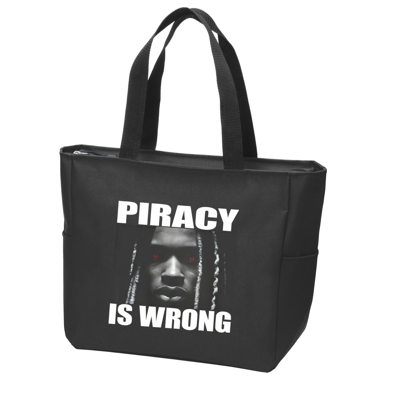 King Von Piracy Is Wrong Anti Piracy Funny Brainrot Meme Zip Tote Bag