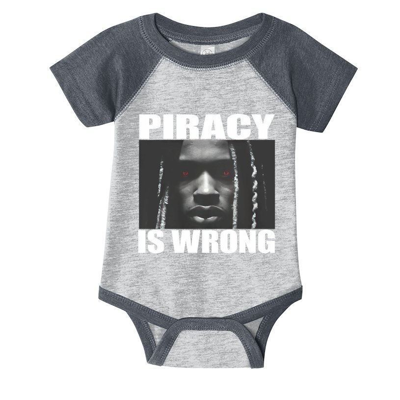 King Von Piracy Is Wrong Anti Piracy Funny Brainrot Meme Infant Baby Jersey Bodysuit