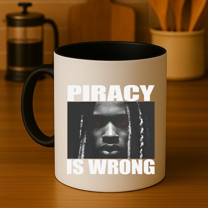 King Von Piracy Is Wrong Anti Piracy Funny Brainrot Meme Mug