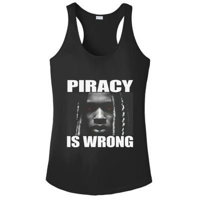 King Von Piracy Is Wrong Anti Piracy Funny Brainrot Meme Ladies PosiCharge Competitor Racerback Tank