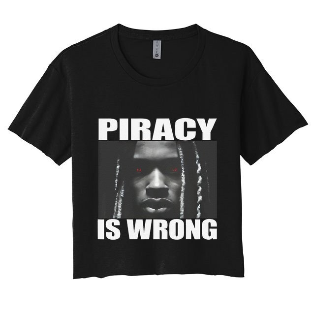King Von Piracy Is Wrong Anti Piracy Funny Brainrot Meme Crop Top
