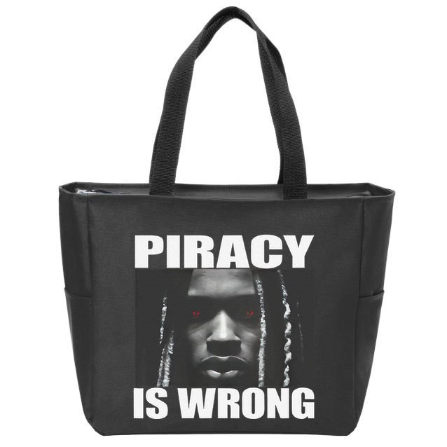 King Von Piracy Is Wrong Anti Piracy Funny Brainrot Meme Zip Tote Bag