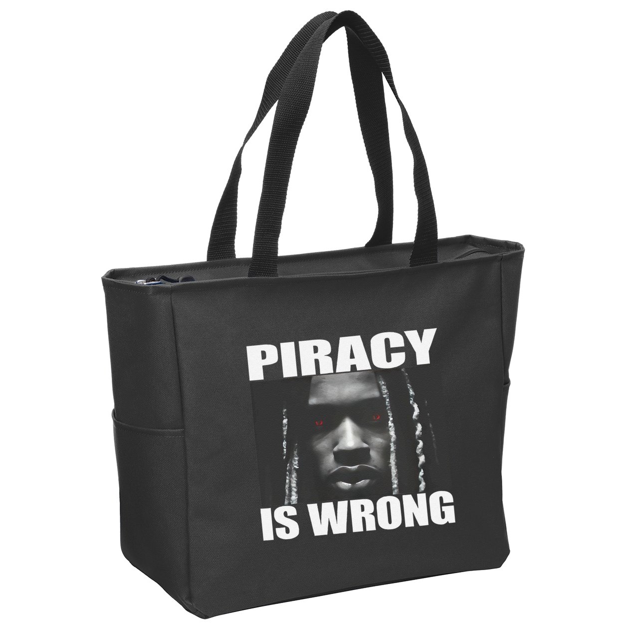 King Von Piracy Is Wrong Anti Piracy Funny Brainrot Meme Zip Tote Bag