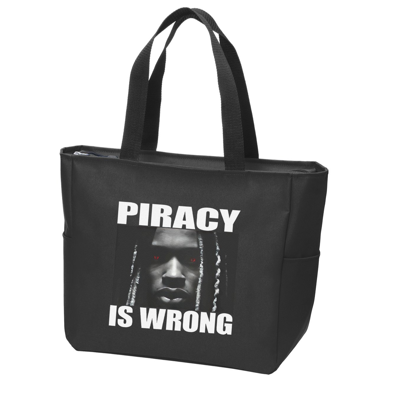King Von Piracy Is Wrong Anti Piracy Funny Brainrot Meme Zip Tote Bag