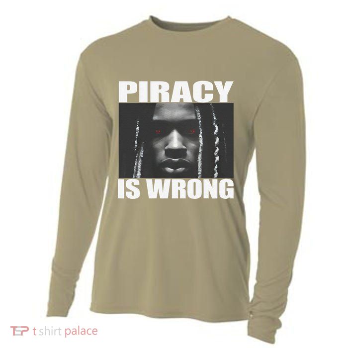 King Von Piracy Is Wrong Anti Piracy Funny Brainrot Meme Cooling Performance Long Sleeve Crew