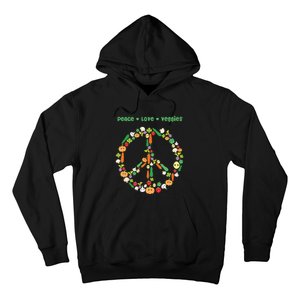 Kawaii Vegetables Peace Sign Funny Gift For Vegetarian Vegan Hoodie