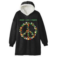 Kawaii Vegetables Peace Sign Funny Gift For Vegetarian Vegan Hooded Wearable Blanket