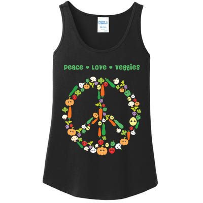 Kawaii Vegetables Peace Sign Funny Gift For Vegetarian Vegan Ladies Essential Tank