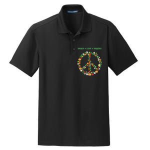 Kawaii Vegetables Peace Sign Funny Gift For Vegetarian Vegan Dry Zone Grid Polo