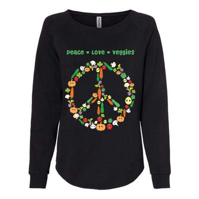 Kawaii Vegetables Peace Sign Funny Gift For Vegetarian Vegan Womens California Wash Sweatshirt