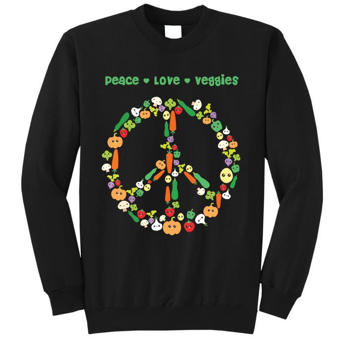 Kawaii Vegetables Peace Sign Funny Gift For Vegetarian Vegan Tall Sweatshirt