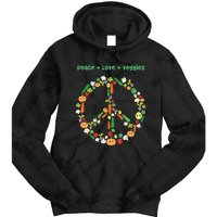 Kawaii Vegetables Peace Sign Funny Gift For Vegetarian Vegan Tie Dye Hoodie