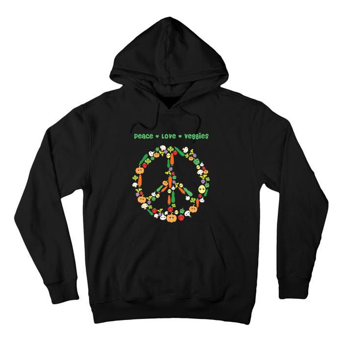 Kawaii Vegetables Peace Sign Funny Gift For Vegetarian Vegan Tall Hoodie