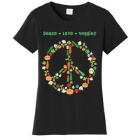 Kawaii Vegetables Peace Sign Funny Gift For Vegetarian Vegan Women's T-Shirt