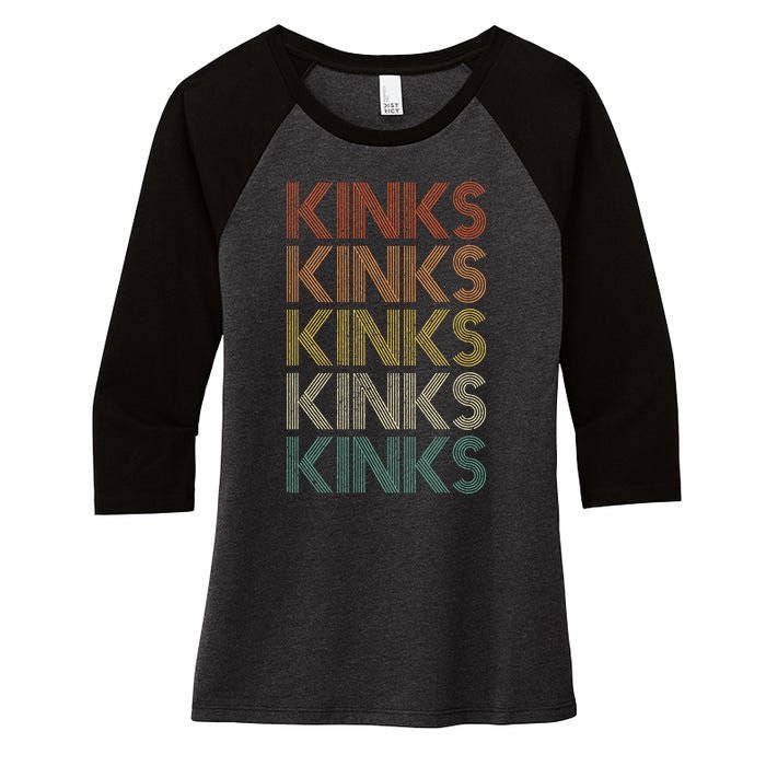 Kinks Vintage Retro Min Women's Tri-Blend 3/4-Sleeve Raglan Shirt