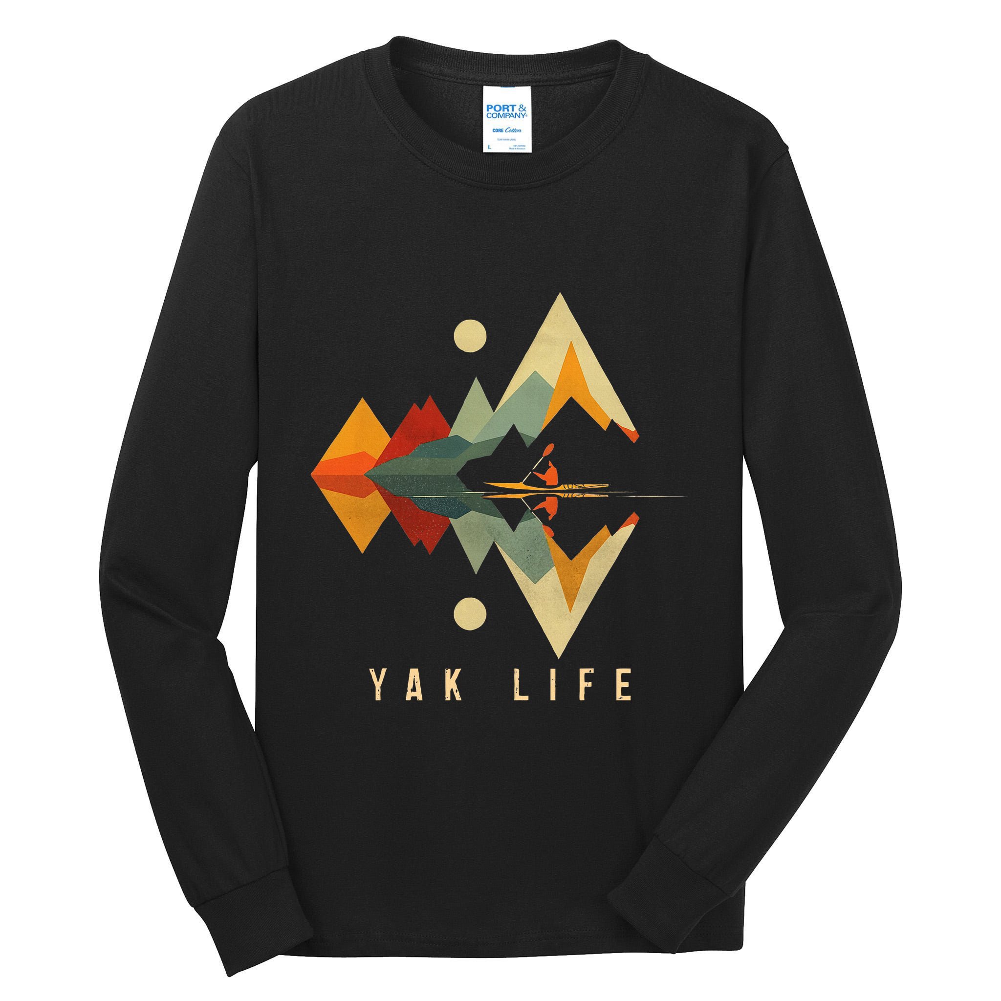 Kayak Vintage Retro Mountains Canoe Kayak Kayak Kayak Tall Long Sleeve T-Shirt