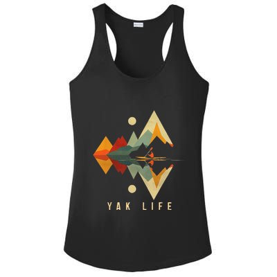 Kayak Vintage Retro Mountains Canoe Kayak Kayak Kayak Ladies PosiCharge Competitor Racerback Tank