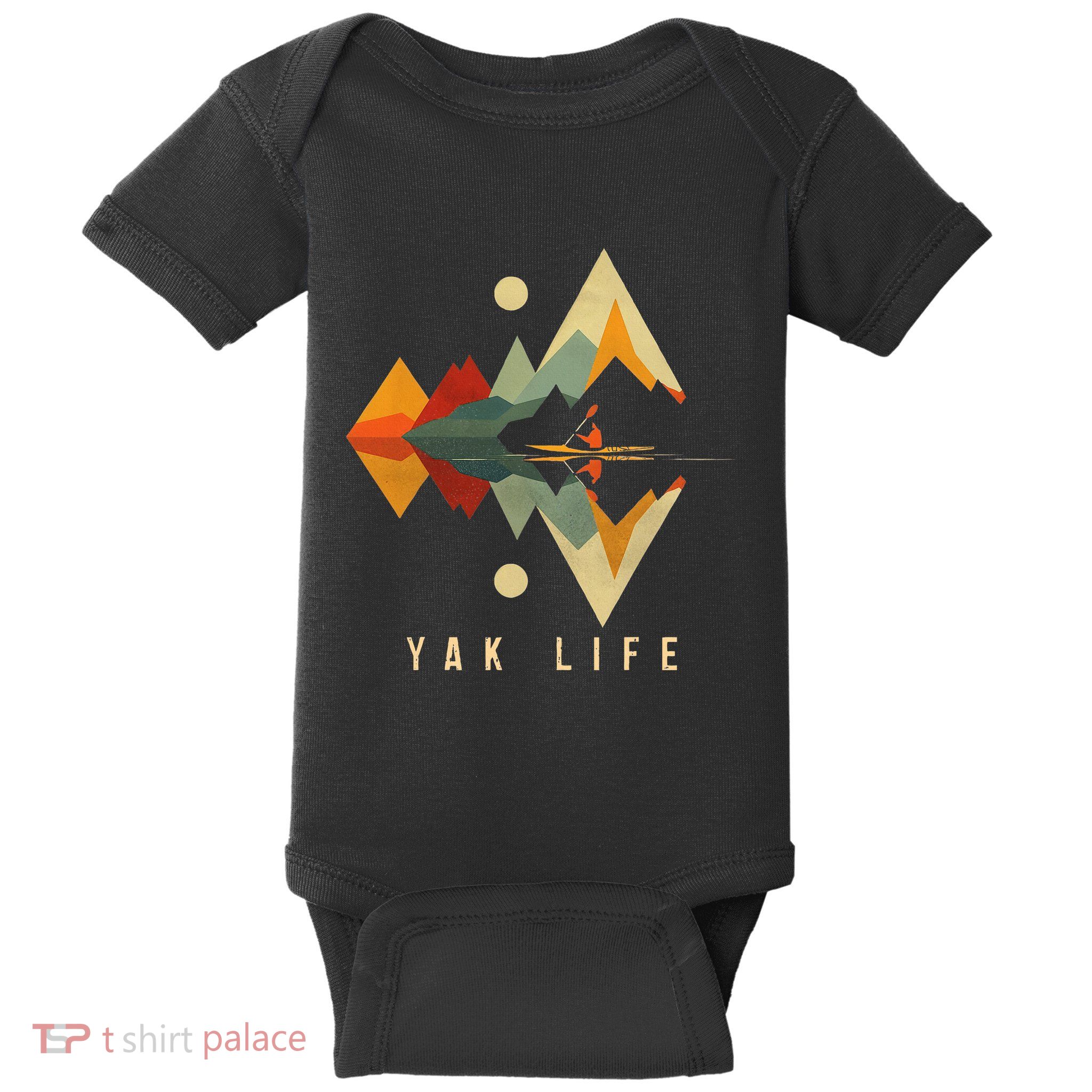 Kayak Vintage Retro Mountains Canoe Kayak Kayak Kayak Baby Bodysuit