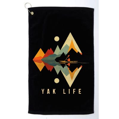 Kayak Vintage Retro Mountains Canoe Kayak Kayak Kayak Golf Towel