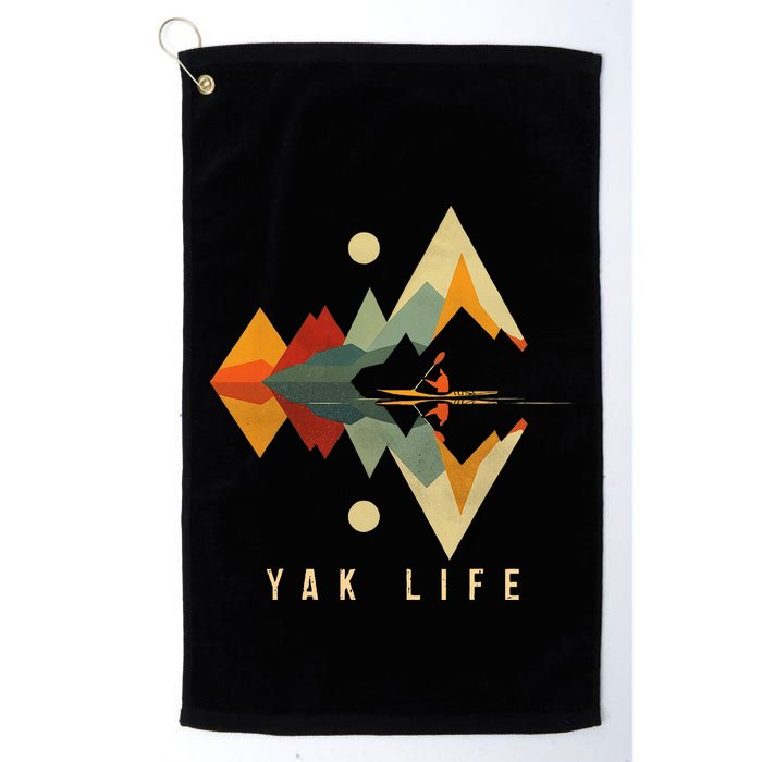 Kayak Vintage Retro Mountains Canoe Kayak Kayak Kayak Golf Towel