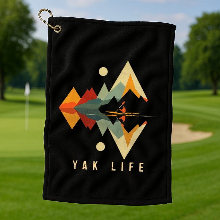 Kayak Vintage Retro Mountains Canoe Kayak Kayak Kayak Golf Towel