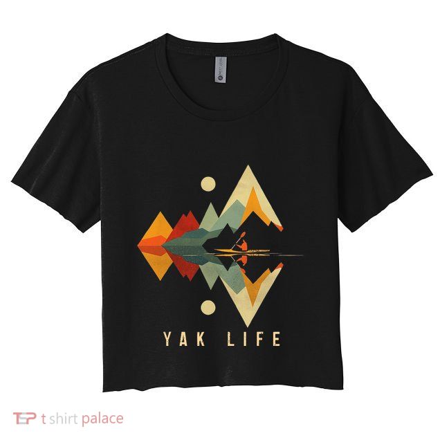Kayak Vintage Retro Mountains Canoe Kayak Kayak Kayak Crop Top