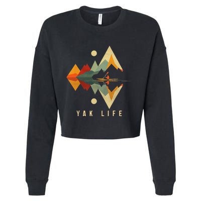 Kayak Vintage Retro Mountains Canoe Kayak Kayak Kayak Cropped Pullover Crew
