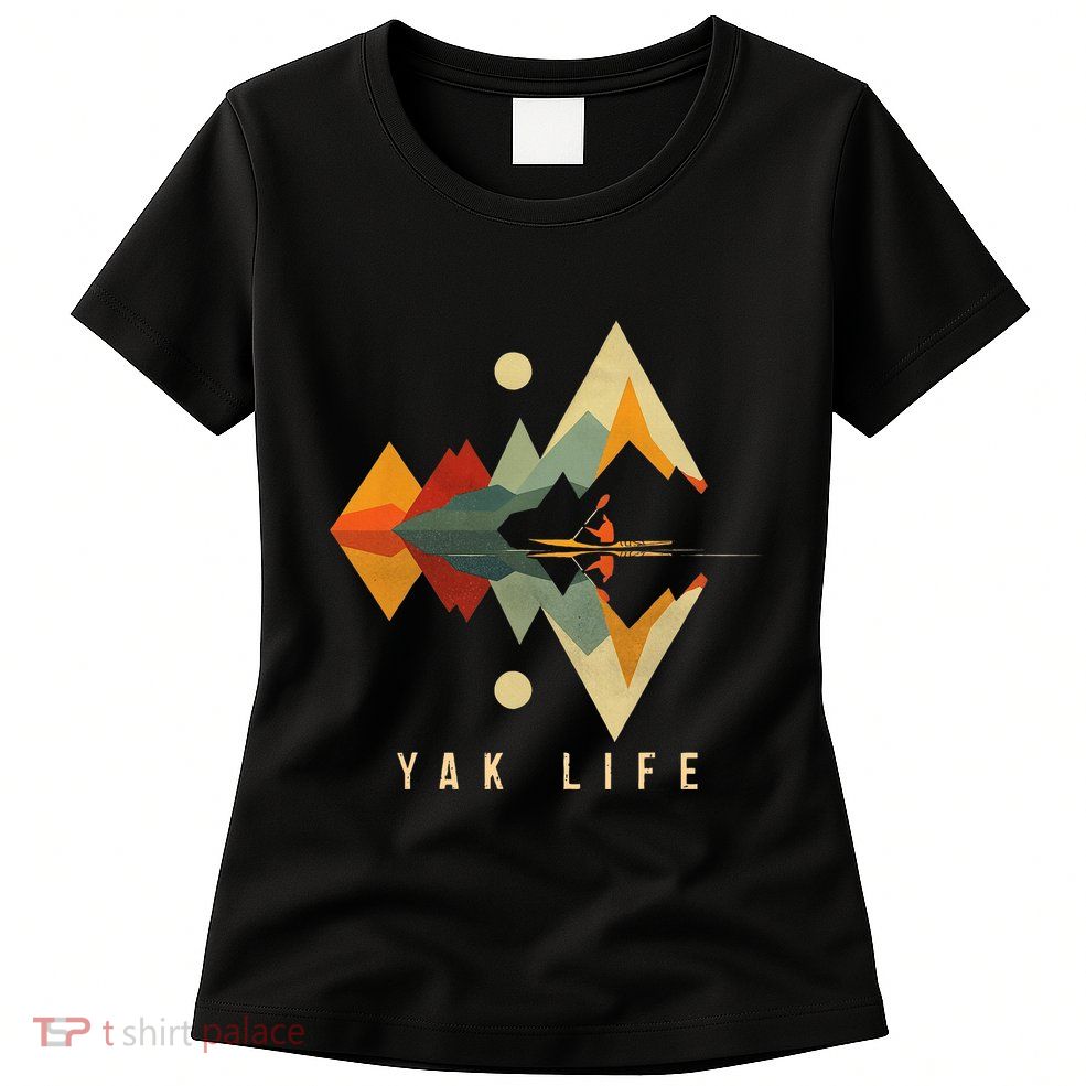 Kayak Vintage Retro Mountains Canoe Kayak Kayak Kayak Womens T-Shirt