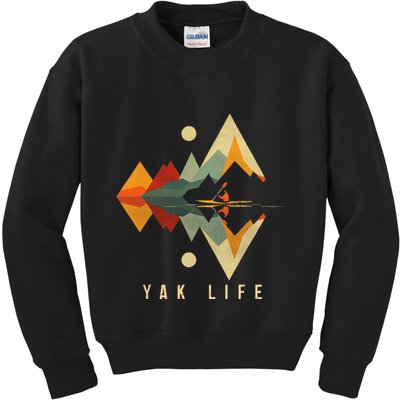 Kayak Vintage Retro Mountains Canoe Kayak Kayak Kayak Kids Sweatshirt