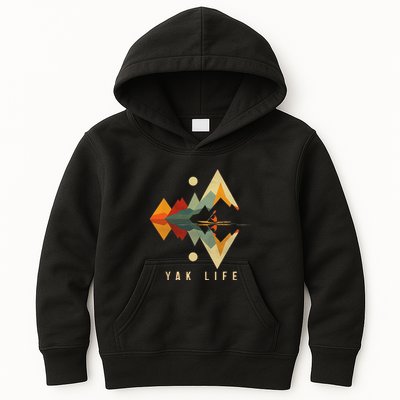 Kayak Vintage Retro Mountains Canoe Kayak Kayak Kayak Kids Hoodie