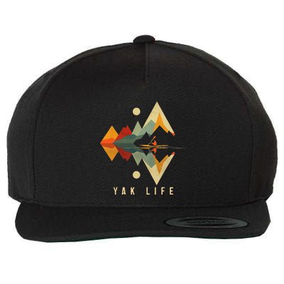 Kayak Vintage Retro Mountains Canoe Kayak Kayak Kayak Wool Snapback Cap