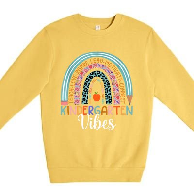 Kindergarten Vibes Rainbow Kinder Teacher Team Kindergarten Cool Gift Premium Crewneck Sweatshirt