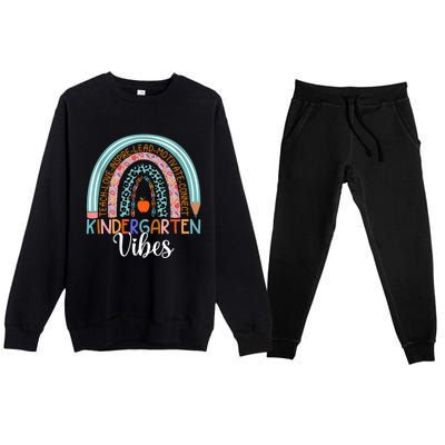 Kindergarten Vibes Rainbow Kinder Teacher Team Kindergarten Cool Gift Premium Crewneck Sweatsuit Set