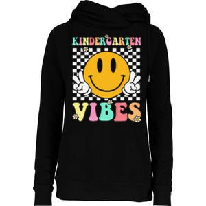 Kindergarten Vibes Retro Back To School Kinder Teacher Gift Womens Funnel Neck Pullover Hood