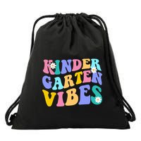 Kindergarten Vibes Retro Colorful Drawstring Bag