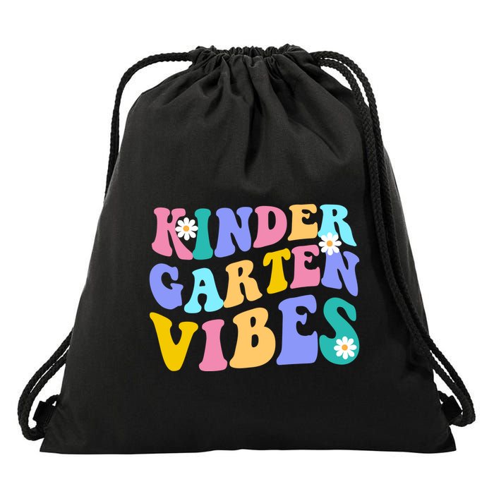 Kindergarten Vibes Retro Colorful Drawstring Bag