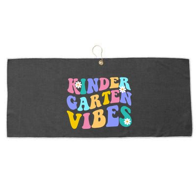 Kindergarten Vibes Retro Colorful Large Microfiber Waffle Golf Towel
