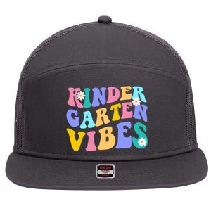 Kindergarten Vibes Retro Colorful 7 Panel Mesh Trucker Snapback Hat