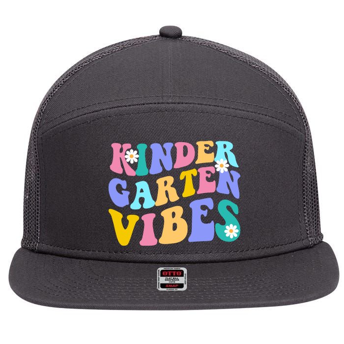 Kindergarten Vibes Retro Colorful 7 Panel Mesh Trucker Snapback Hat