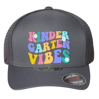Kindergarten Vibes Retro Colorful Flexfit Unipanel Trucker Cap