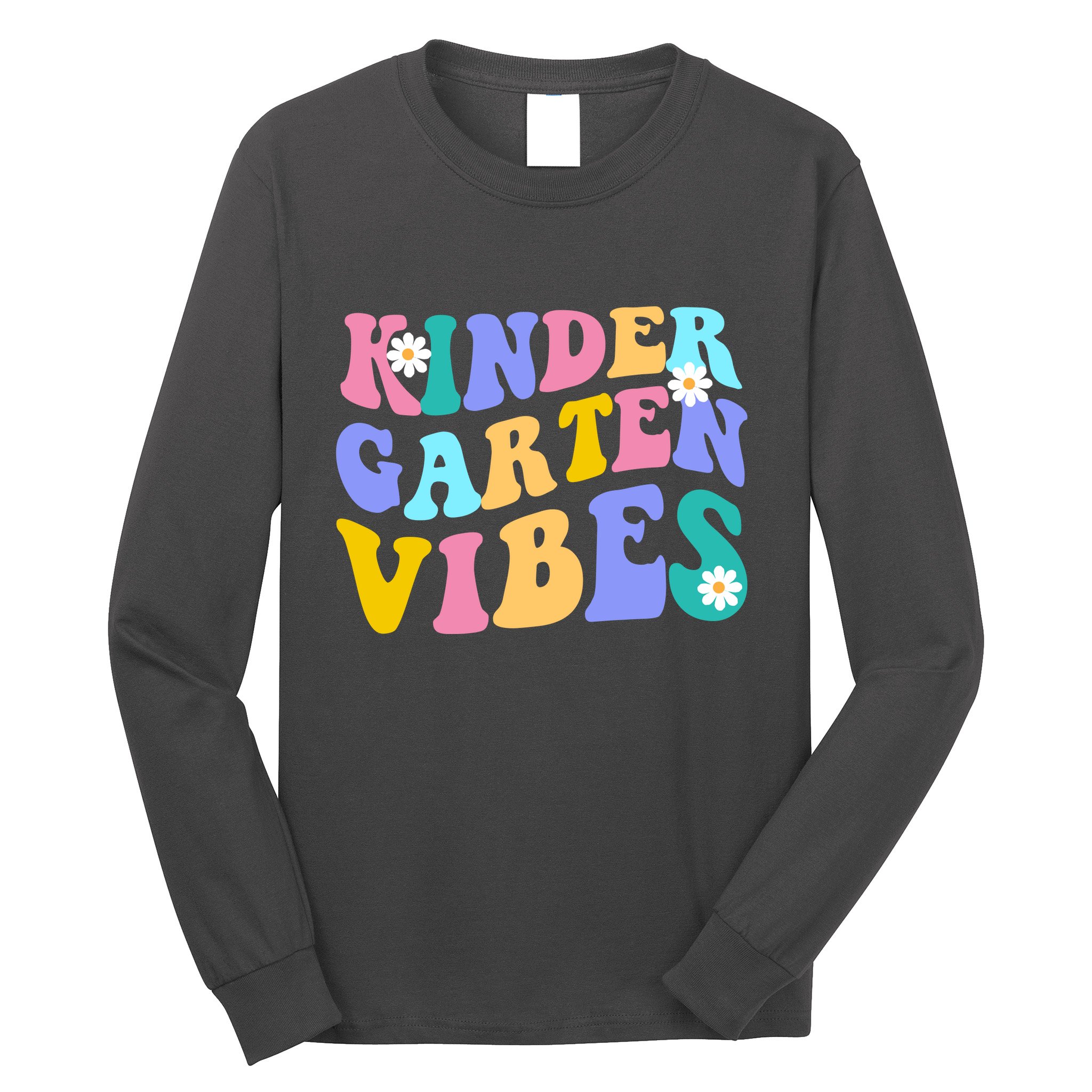 Kindergarten Vibes Retro Colorful Long Sleeve Shirt