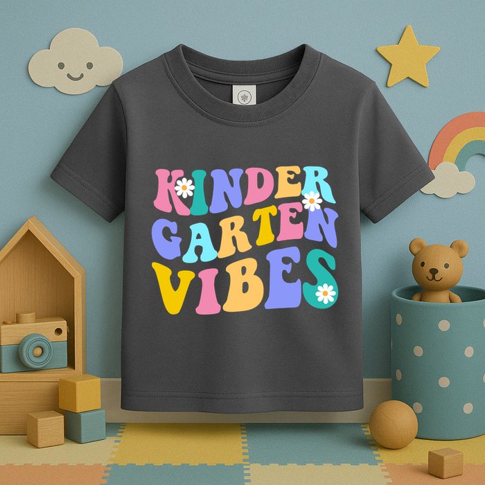 Kindergarten Vibes Retro Colorful Toddler T-Shirt